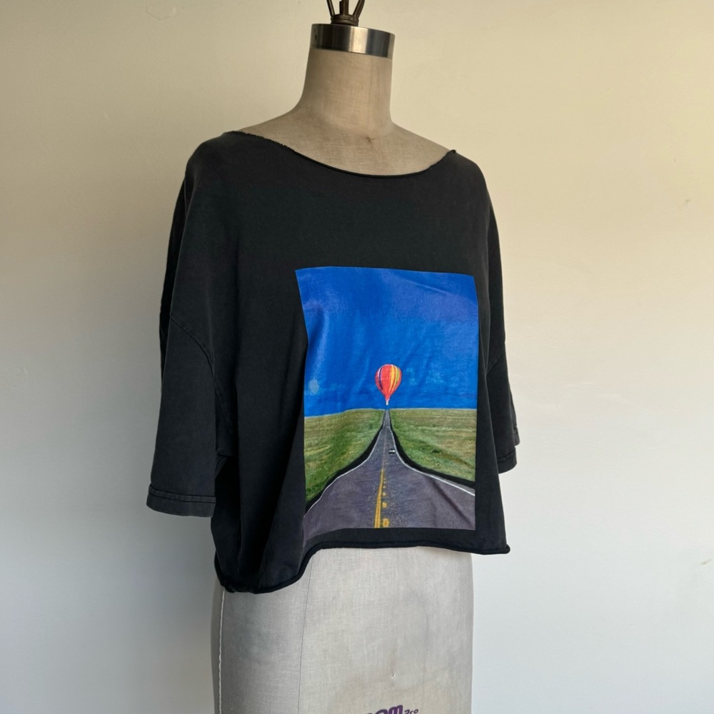 Oversized Cropped & Cut Graphic Tee